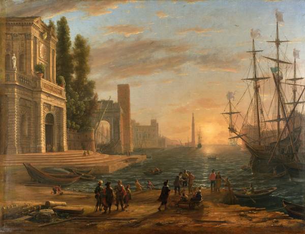 Claude Lorrain - Seaport at sunset